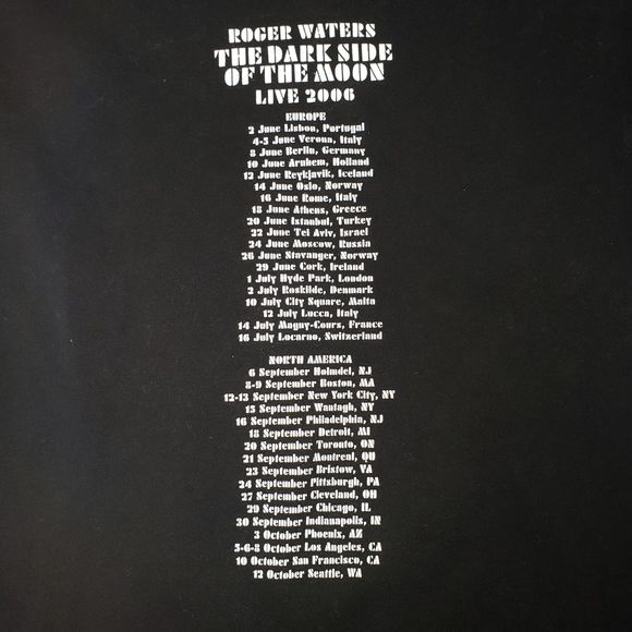 ROGER WATERS Dark Side of The Moon Live 2006 Concert T Shirt Womens Size Large - Picture 3 of 8